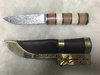 Wikinger Messer 23cm aus Damast mit Scheide